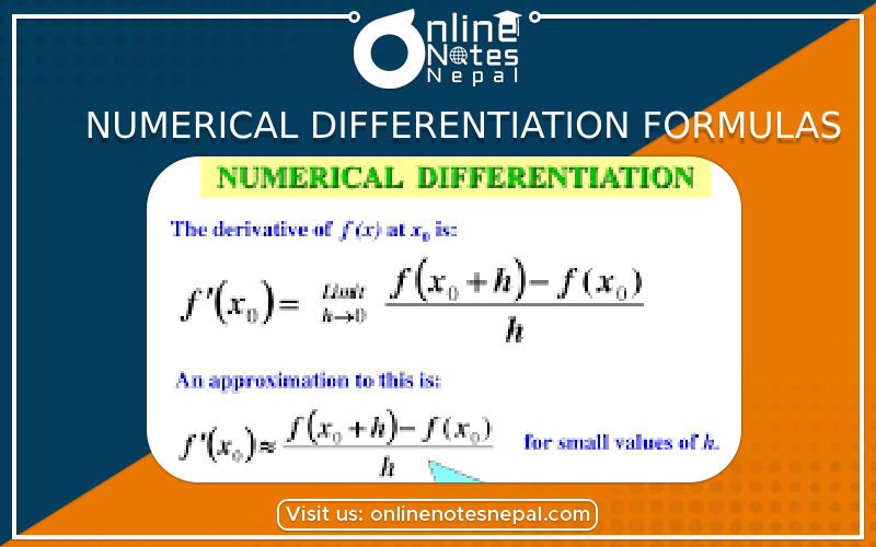 Numerical differentiation formulas